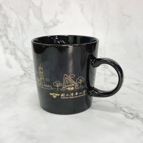 NTHU清華校景窯燒馬克杯_黑燙金