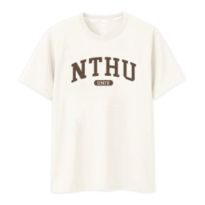 【少量現貨，售完不補】NTHU經典字框純棉短T_杏樹白
