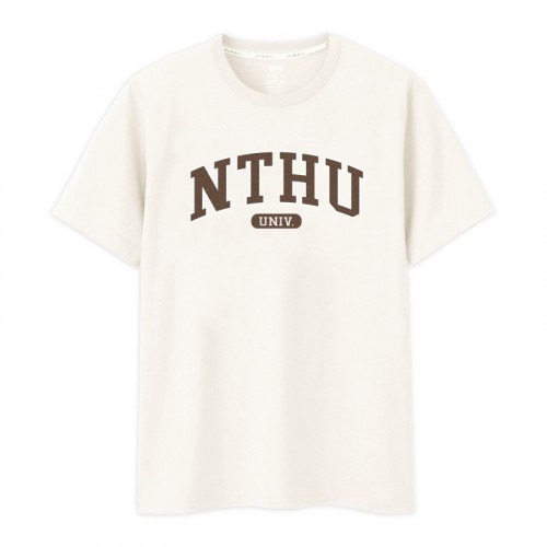 【少量現貨，售完不補】NTHU經典字框純棉短T_杏樹白