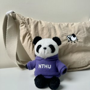 【胖達家族-胖二哥】NTHU自己穿X電繡帽T小熊貓掛飾鑰匙圈