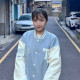NTHU清大美式經典棒球外套_濛霧灰藍