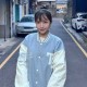 NTHU清大美式經典棒球外套_濛霧灰藍