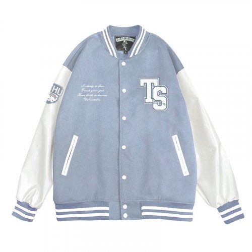 【限量現貨，售完預購】NTHU清大美式經典棒球外套_濛霧灰藍