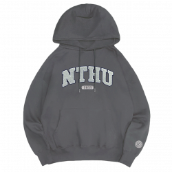 【熱銷新品】NTHU立體毛巾繡落肩帽T_摩卡灰