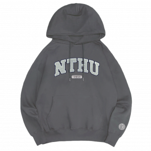 【熱銷新品】NTHU立體毛巾繡落肩帽T_摩卡灰