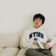 【最後30件,售完不補】NTHU立體毛巾繡落肩帽T_熊貓款_麻花白 【最後30件,售完不補】NTHU立體毛巾繡落肩帽T_熊貓款_麻花白