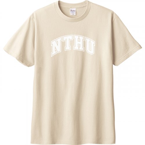 NTHU經典字框純棉短T_奶茶