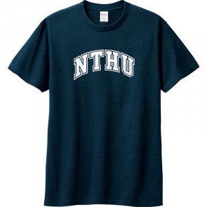 NTHU經典字框純棉短T_深藍