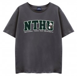 【2025新品限量上市，5/26陸續出貨】NTHU立體電繡寬版短T_鐵灰
