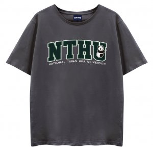 【2025新品限量上市】NTHU立體電繡寬版短T_鐵灰