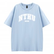 【少量現貨，售完不補】NTHU好涼的寬版短T_蘇打冰(藍)