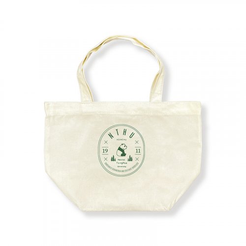 NTHU日系熊貓寬底帆布托特包_米白