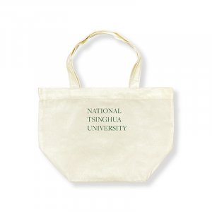 NTHU文青校名寬底帆布托特包_米白