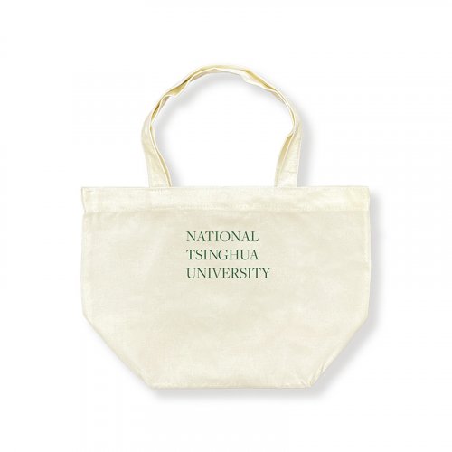NTHU文青校名寬底帆布托特包_米白