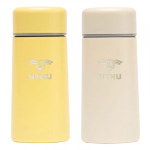 【團購商品，10個起做】NTHU輕巧口袋保溫杯150mL(校徽款)_米白/鵝黃