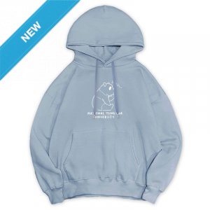 NTHU冬日輕甜系落肩帽T_熊貓款_冰霜藍