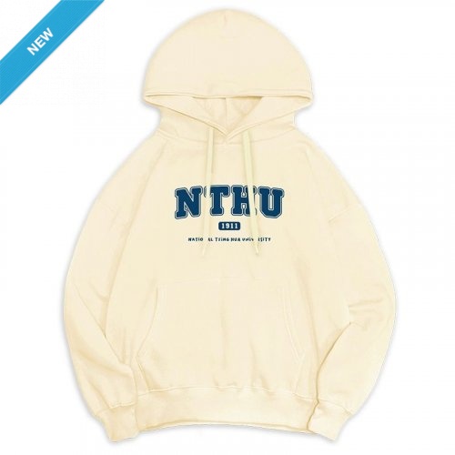 NTHU冬日輕甜系落肩帽T_奶霜白