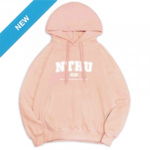 NTHU冬日輕甜系落肩帽T_微糖粉