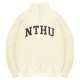 NTHU經典款美式立領拉鍊大學T_奶油白