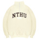 NTHU經典款美式立領拉鍊大學T_奶油白