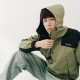 NTHU防潑水拼接OUTDOOR外套_軍綠