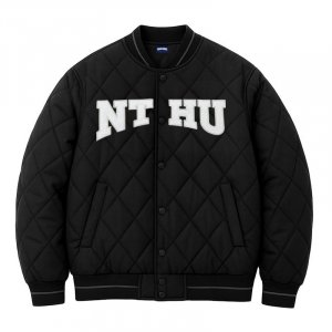 【2025新品上市】NTHU菱格衍縫鋪棉外套_經典黑