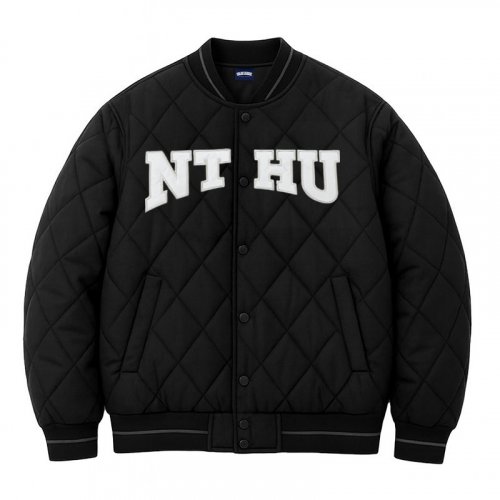 【2025新品上市】NTHU菱格衍縫鋪棉外套_經典黑