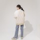 NTHU菱格衍縫鋪棉棒球外套_奶油杏