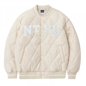【2025新品上市】NTHU菱格衍縫鋪棉外套_奶油杏