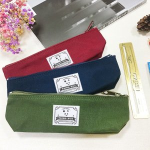 NTHU簡約生活布標船型帆布筆袋_酒紅/丈青/墨綠