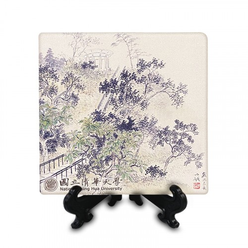 【團購商品，10個起做】清華十景陶瓷吸水杯墊_月涵亭