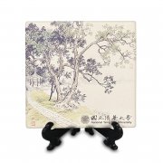 【團購商品，10個起做】清華十景陶瓷吸水杯墊_八角亭