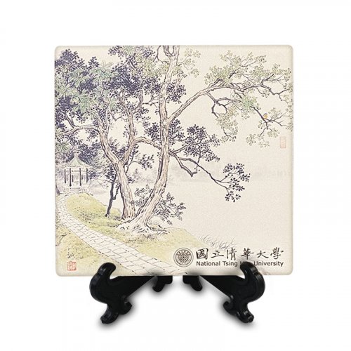 【團購商品，10個起做】清華十景陶瓷吸水杯墊_八角亭
