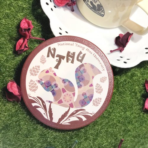 NTHU森林童話物語_繽紛松鼠杯墊_奶油米