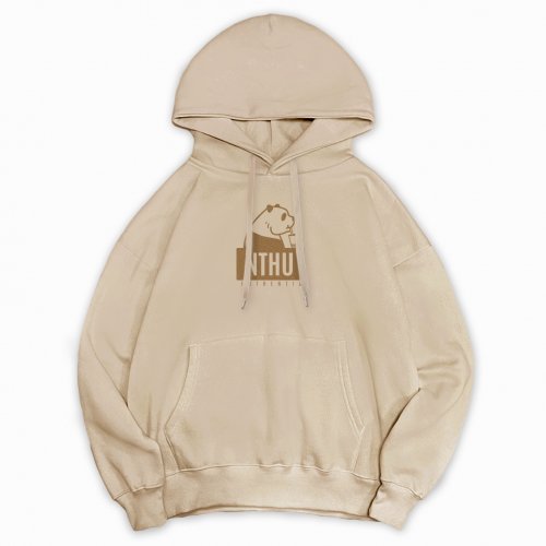 【限時預購至12/1，12/17陸續出貨】NTHU熊貓喝珍奶落肩帽T_復刻奶茶